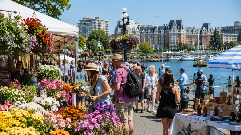 vibrant waterfront market